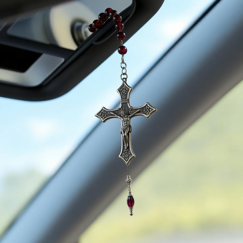 Rosary Crucifix Car Hanger